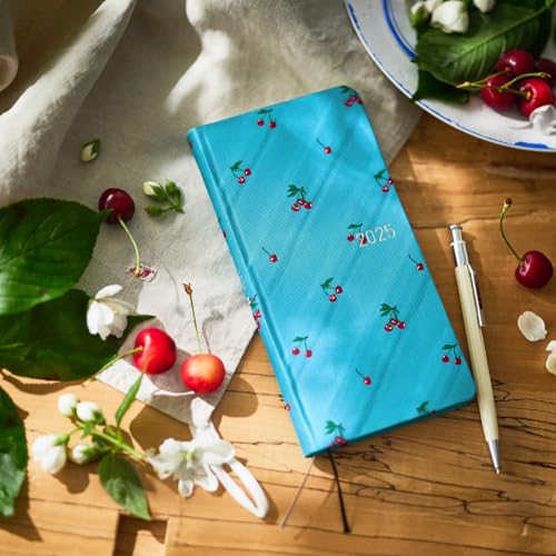 Hobonichi Notebook 2025 WeeksMEGA Tie & Chief/Cherry Starting in January Weekly Notebook Weekly Left Slim Vertical 213 Pages of Graph Memo