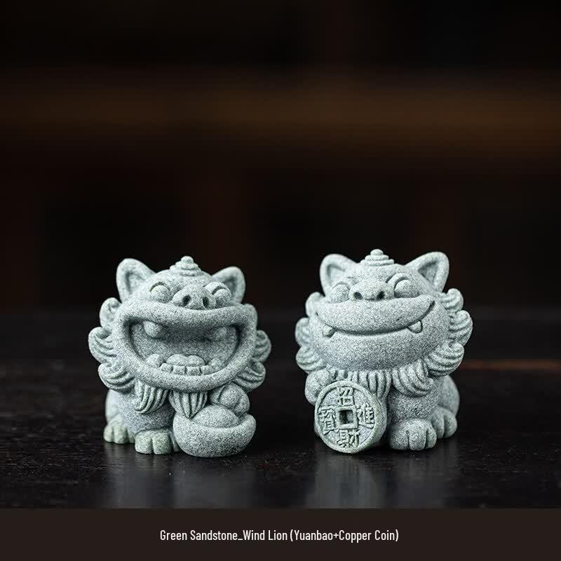 Zisha Stone Lion Pair Tea Pet