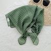 Retro black polka dot small square scarf commuting versatile neck protection scarf high-end temperament scarf niche neck scarf