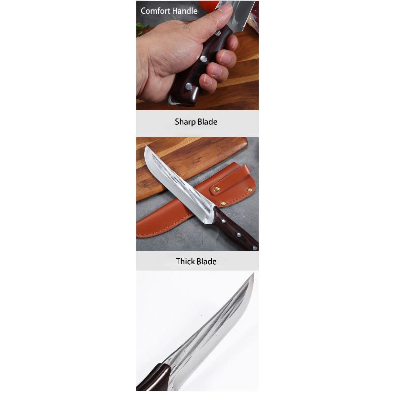 Forged 5CR15 Stainless Steel Fixed Blade Boning Knife Outdoor Camping Hunting Tool Grilled Meat Cutter For Kitchen