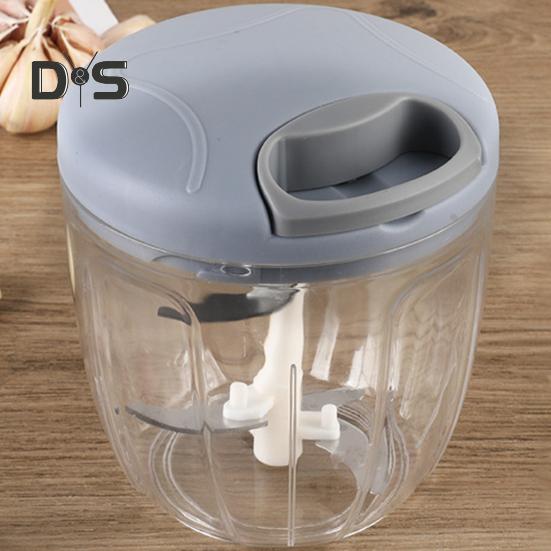 500/900ml Mini Garlic Chopper Clear Useful Spices Meat Garlic Chopper