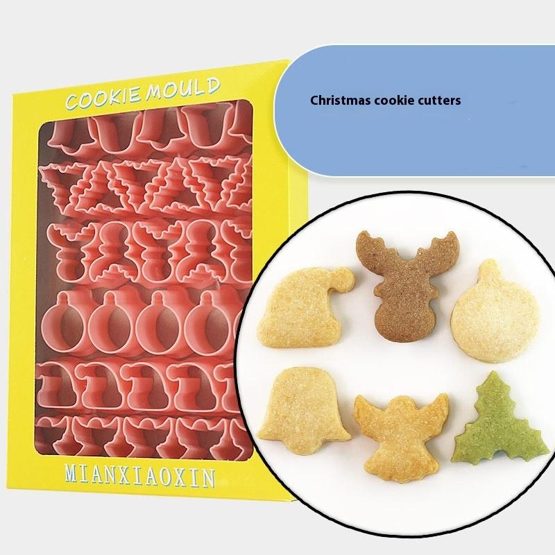 6Pcs 3D Christmas Cookie Cutters Biscuit Mold Gingerbread Man Cookie Mould Stamp Xmas  Year Party Decor Baking Tools