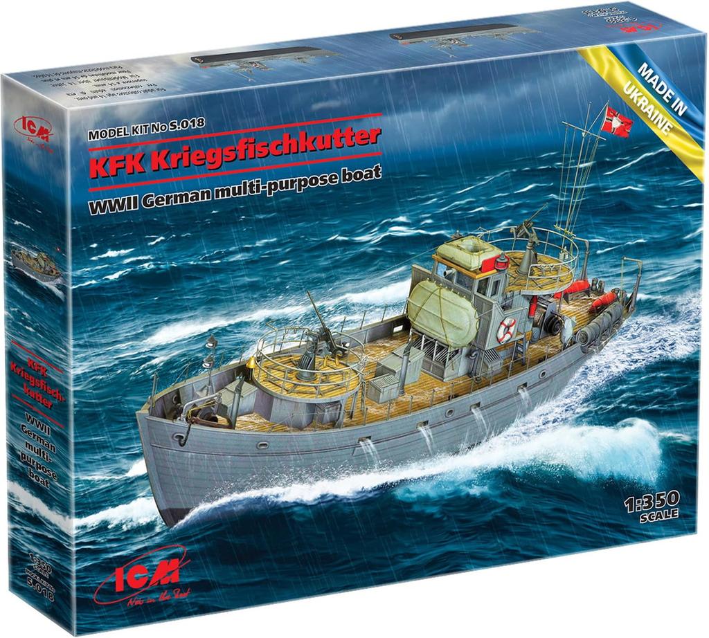 ICM World War II German Navy Combat Fishing Boat Plastic Model S018 1/350