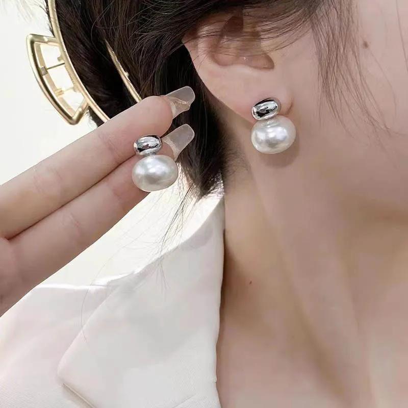 LATS Neue Französische Elegante Goldfarbene Bohnen-Spleiß-Flache Zirkon-Ohrringe für Koreanische Mode Zirkon-Party Damen Süße Accessoires