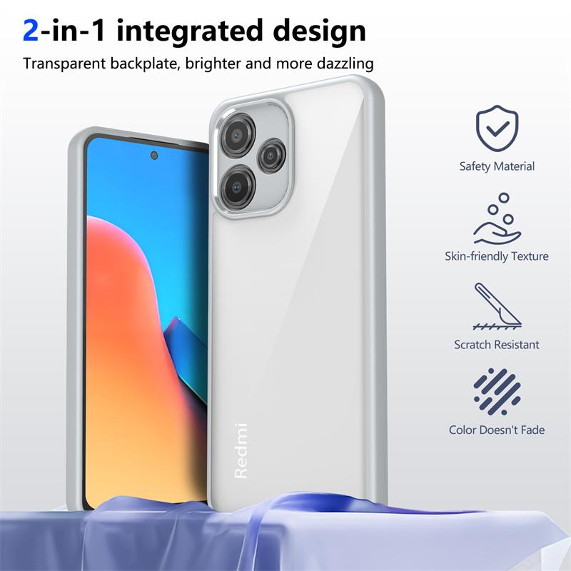 For Xiaomi Redmi 12 4G Case Clear PC Soft Back Cover Transparent Shell for Redmy Redmi12 Shockproof Lens Protect Silicone Funda