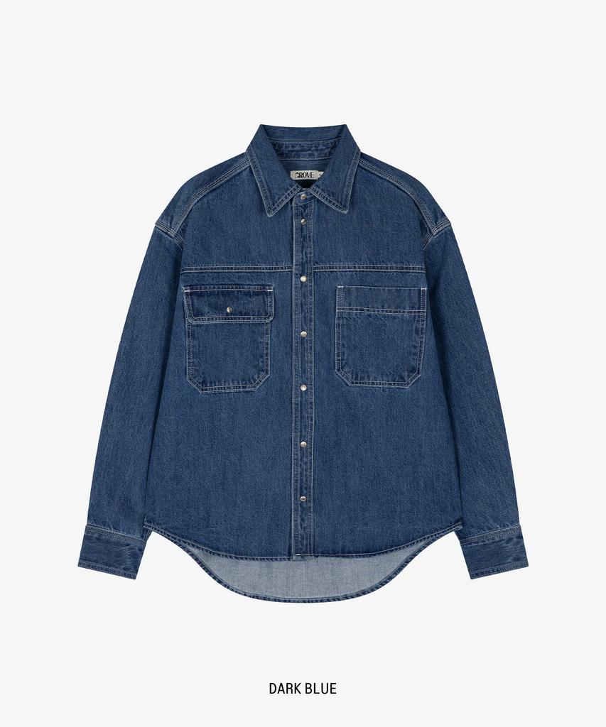 GROVE Norma Denim Shirt [2Colors]