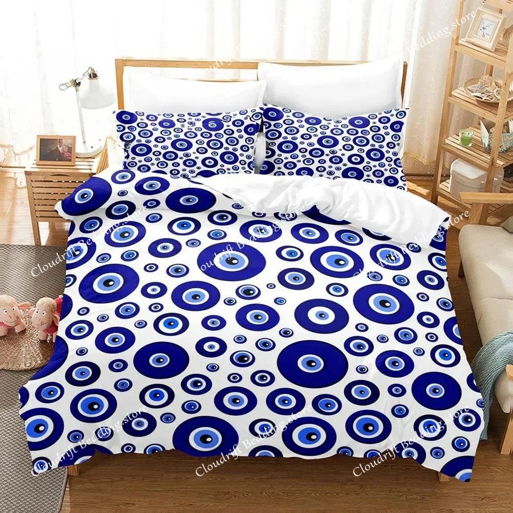 Hip Hop Turkish Evil Eye Bedding Set Single Twin Full Queen King Size Aldult Boys Man Bedroom Duvet Covers Sheet Set