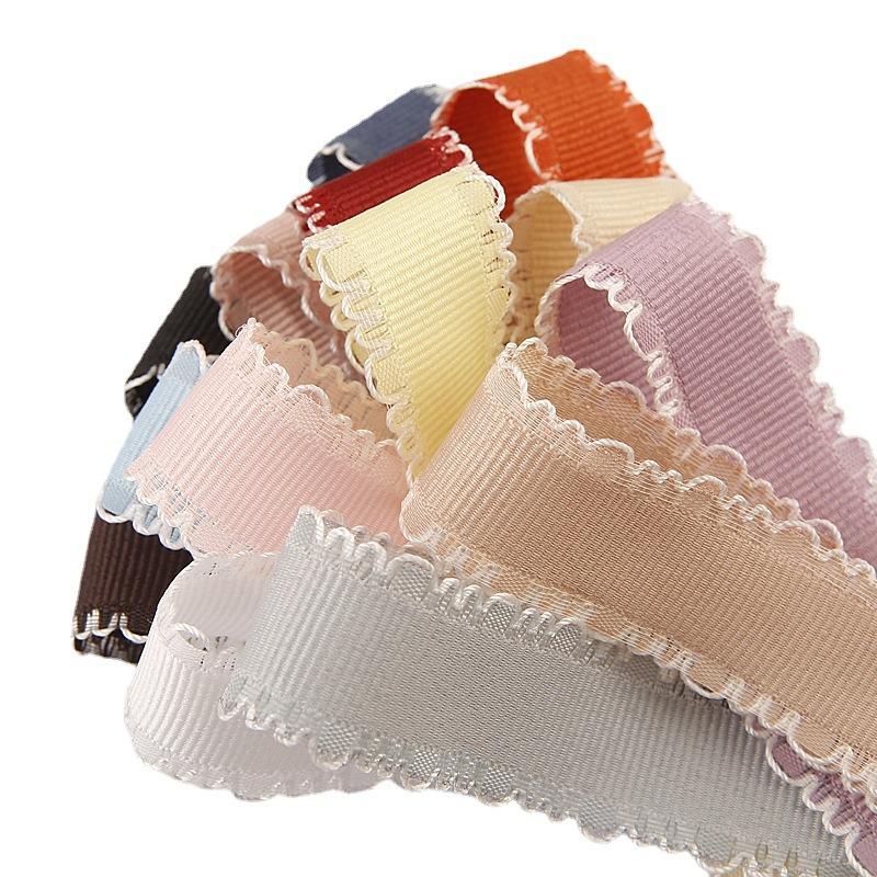 5Yards Picot Edge Ribbon Grosgrain Ribbon with Fine Loops for Clothing Sewing Gift Wrapping DIY Hair Bows Hat Decor Craft Supply