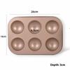 6 Cavity Small Muffin Pan Diy Carbon Steel Mini Baking Molds Easy Release Non-Stick Cupcake Baking Mould