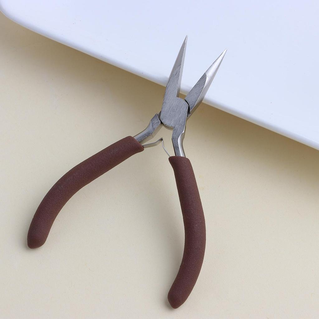 Handmade Carbon Steel Jewelry Pliers: Multi-functional Round & Needle Nose Pliers for DIY.