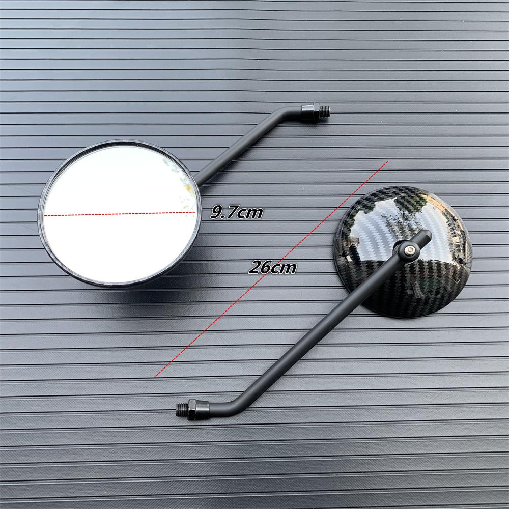 

2 шт./пара мотоциклетное карбоновое зеркало заднего вида для скутера, мотокросса, зеркала заднего вида для электромобиля, выпуклое зеркало заднего вида 10 мм 97mm