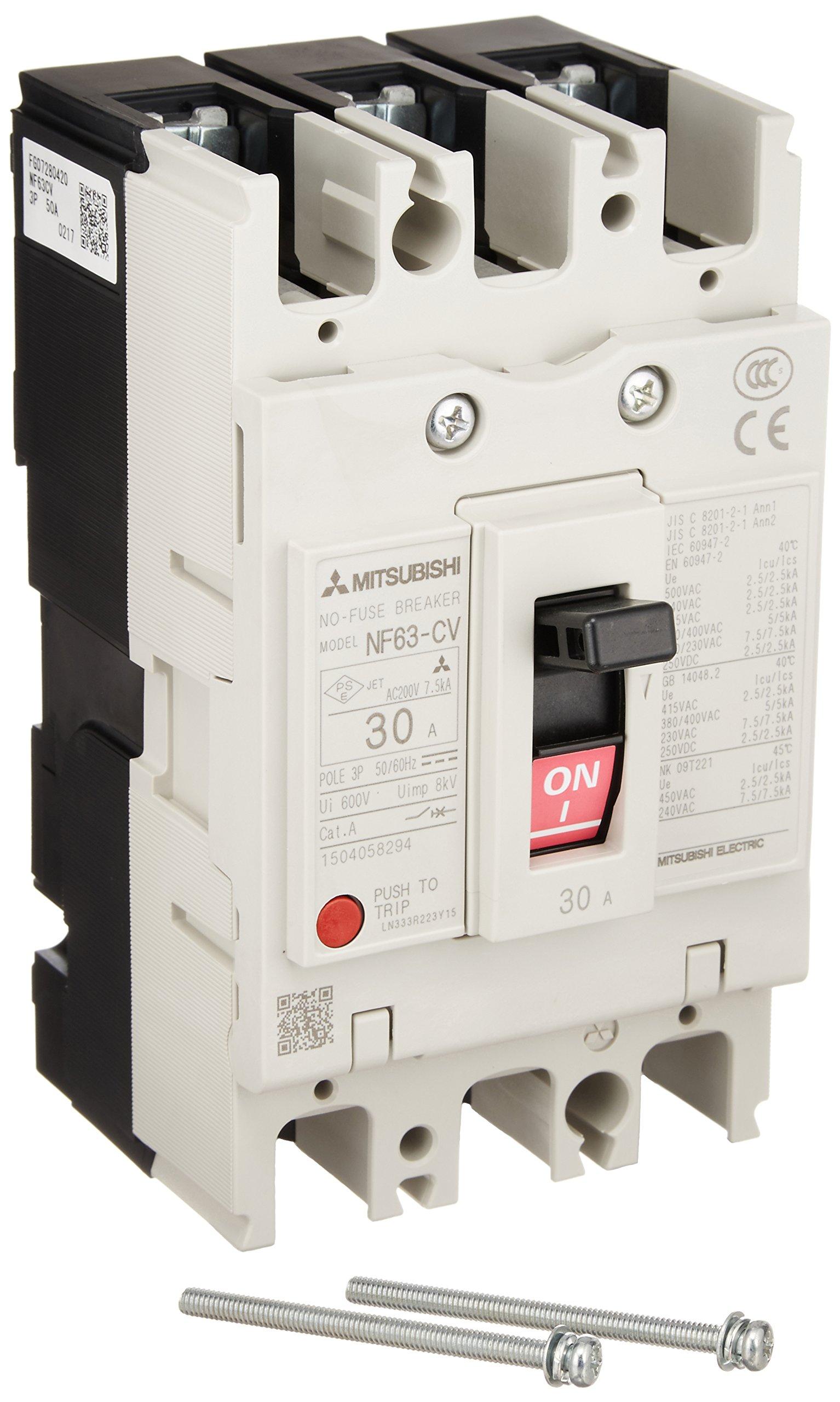 

Mitsubishi Electric Breaker 3P 30A No-Fuse NF63-CV білий