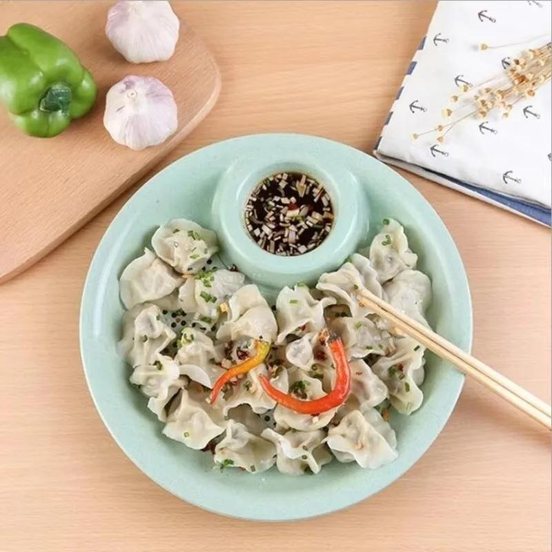 Talířek na dipy ke svačině Miska na omáčku Odvodňovací Potravinářský Dvouvrstvý design Miska na knedlíčky Pohodlí Kuchyňské nářadí a potřeby