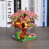 2008pcs DIY Discoloration Cherry Blossom Flower Pink Tree House Train Assembly Building Blocks Classic Model Bricks Sets Kid