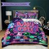 Bubble Bobble Pattern Bedding,Quilt Set Quilt Cover Pillowcase Home Birthday Gift(1 * duvet cover + 2 * pillowcase, without core)_lx