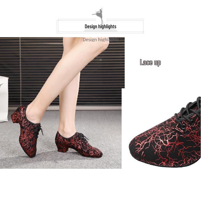 Comode Scarpe da Danza Latina - Tacco Basso per Donne e Tacco Medio per Uomini, Punta Chiusa, Perfette per Cha Cha & Danza Standard.