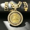 European and American New Alloy Full Diamond Personalized Rotating Sickle Death Pendant Hip-hop Necklace Men's Jewelry
