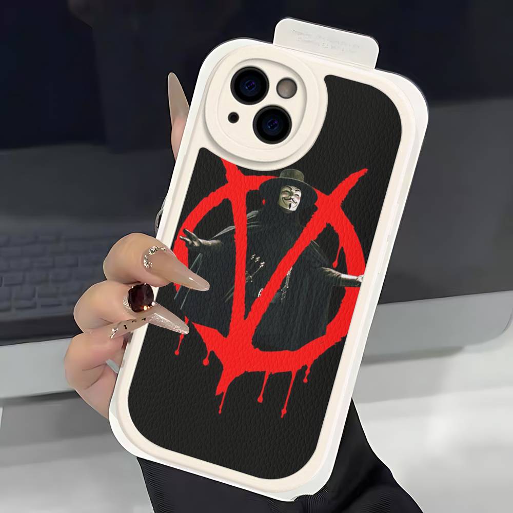 

Horror Movie V For V-vendettaS Phone Case For IPhone 16 15 14 13 12 11 Pro Max Plus Leather Soft Cover iphone XS