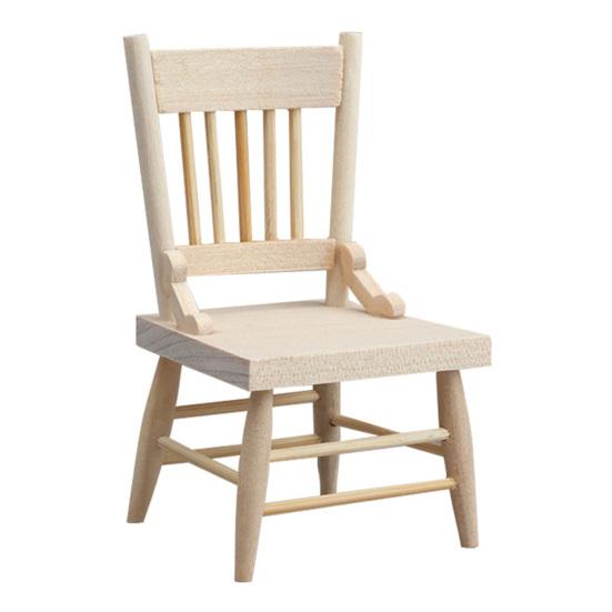 1:12 Scale Miniature Chair Wooden Mini Chair Retro Tiny Chair Furniture Model for Doll Mansion Bedroom Dining Room