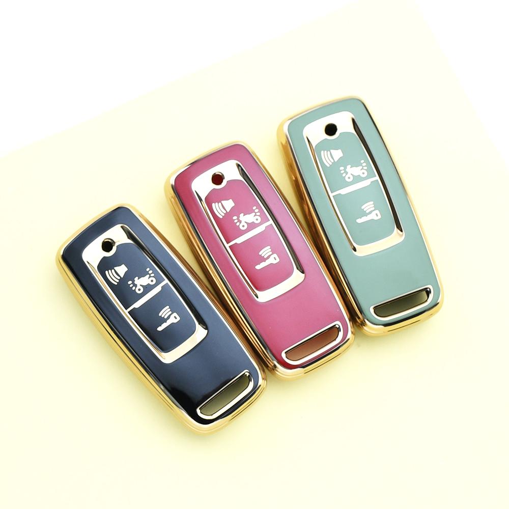 3 Tasten Goldrand TPU Schale Fob Motorrad Fernschlüssel Hülle Schutzhalter Für Honda PCX160 VISION SH350 PCX 160 Zubehör