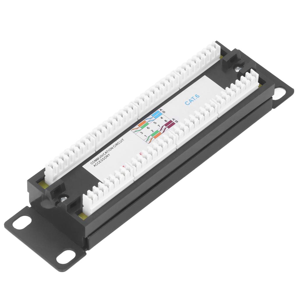 8 Ports Wandmontage Netzwerk Patch Panel UTP Cat6 Ungeschirmte Verdrahtungshalterung für 23‑28AWG-Kabel
