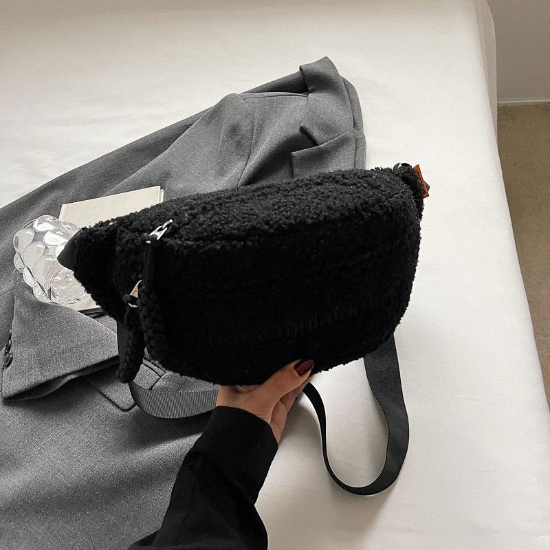 Simple Solid Color Shoulder Bag Women's 2025 Autumn New Small Fresh Chest Bag Schoolgirl Sports Crossbody Bag Women's Bag