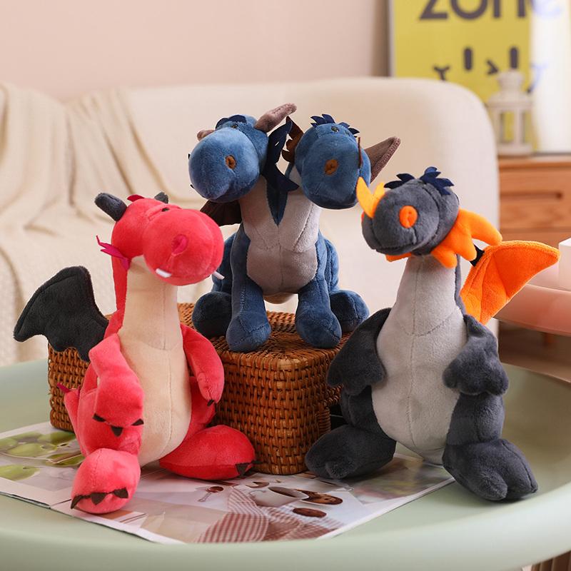 Swag Pterosaur Dinosaur Plush Toy Boy Gift Pink Fire Dragons With Wings Green Dinos Double Head Monster Evil Doll for Birthday