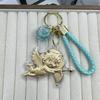 Pure Gold Cupid Angel Wish Bottle Keychain Pendant