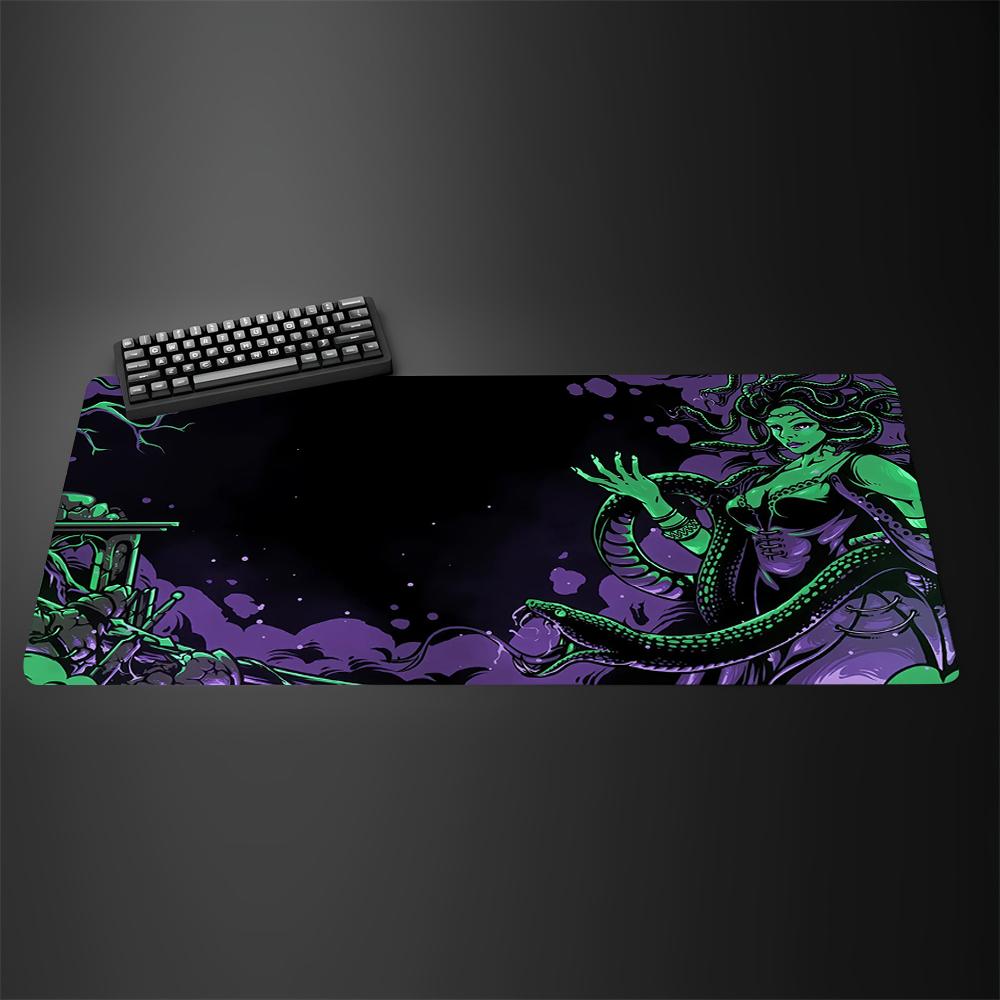 Black Ghost Face Nonslip Mouse Pad Gamer Desk Mat HD Print Japanese Samurai Devil Mask PC Gaming Accessories Computer Table Pad
