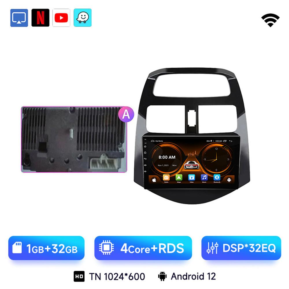 

9 автомобильный стерео радиоприемник для Chevrolet Spark Beat Matiz Creative 2010 - 2014 Android 12 Carplay мультимедийный видеоплеер головное устройство CHINA