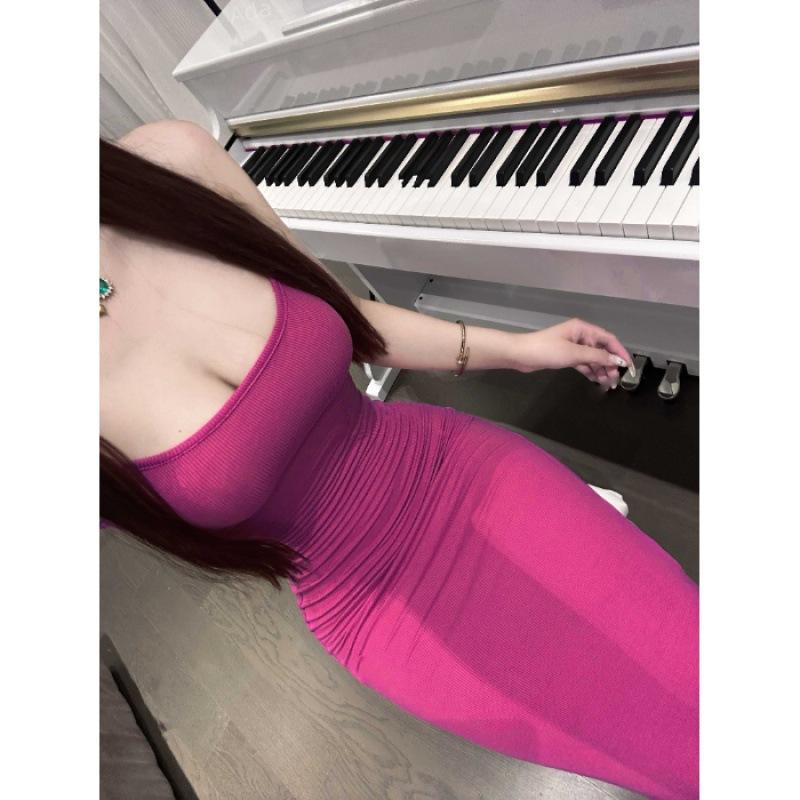 Spring New Spice Girl Waist Suspender Dress Women's Sleeveless Sexy Medium and Long Fishtail Hip Skirt