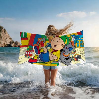 Cute C-Caillou Cartoon Towel Shower Sauna Travel Spa Quick Dry Gym Accessories Soft Large Beach Towels