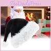 Classic Black Plush Christmas Hat Thick Fur Pom Pom For Adults And Kids Celebration