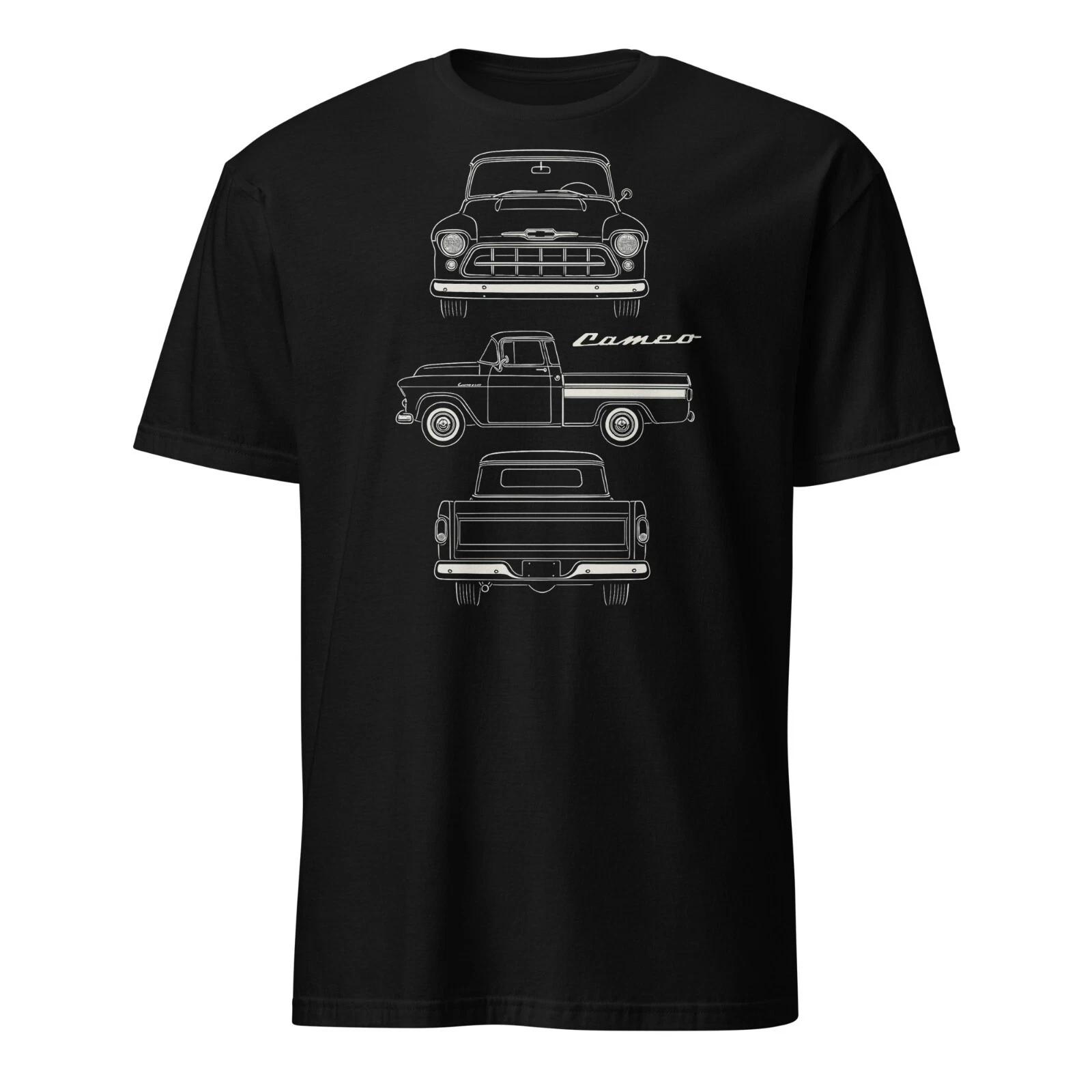 1957 Chevy Cameo T-Shirt Antique Truck Blueprint Lines XS