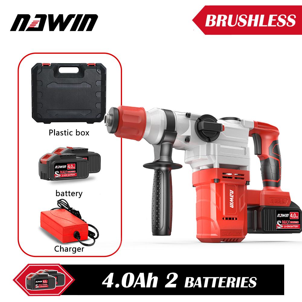 NAWIN Rotary Hammer High Power Heavy Impact Electric Hammer Concrete Breaker 21V Brushless Electric Hammer Power Tool