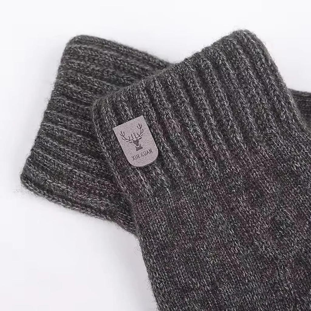Neue Herren-Warmhandschuhe für den Winter, Touchscreen, plus Samt, verdickt, kältefest und warm, Wollstrickhandschuhe