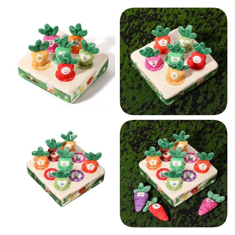 Educational Plush Toy For Children Shape Color And Number Recognition Farm Carrot Puller