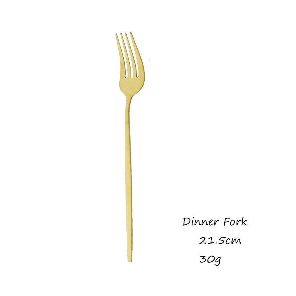 Gold Western Dinnerware Tableware Dessert Knife Fork Coffee Spoon Teaspoon Steel Cutlery Set Stainless Steel Home Dinner Set