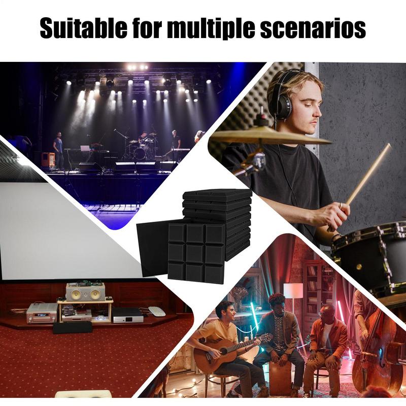 Sound Absorbing Foam 10X Sound Proofing Padding 12x12x2inch High Density Fire Resistant Soundproof Blanket For Apartment Bedroom