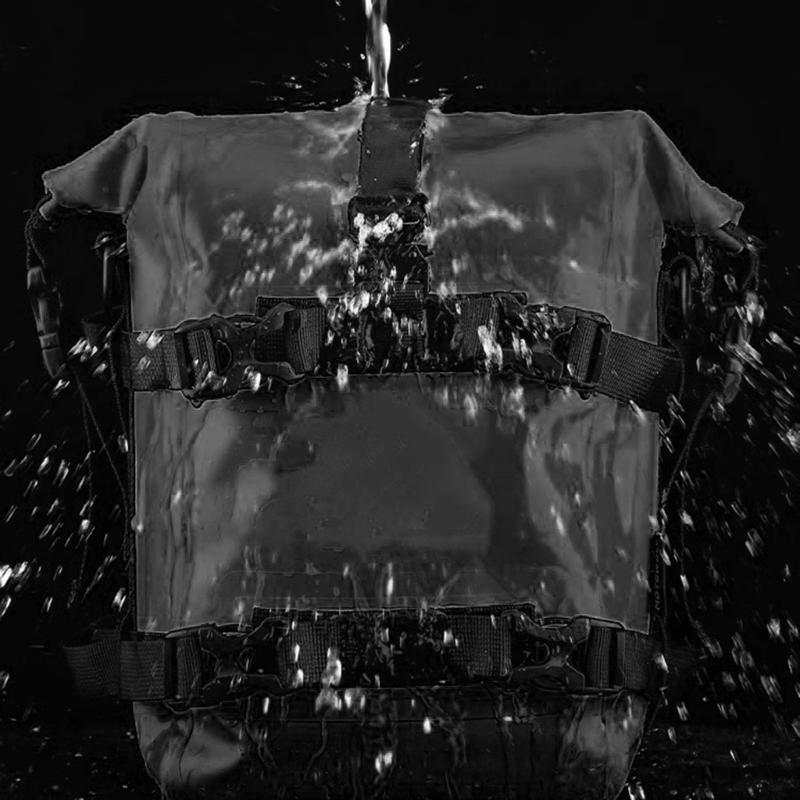 Modular Motorcycle Side Bag Convertible to Shoulder Pack with 8L Waterproof Interior & Anti Slip Mesh Compartment