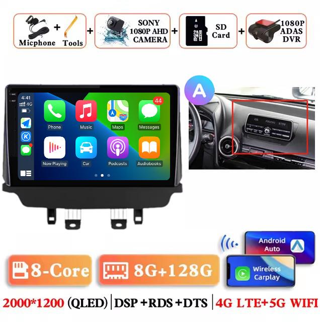 Android 14 Carplay Auto Car Radio For Mazda CX-3 CX3 Mazda 2 DK 2014 - 2017 2018 2019 2020 2021 Multimedia Player Stereo 4G DSP