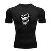 Men's Compression Athletic T-Shirt, Scary Demon Skull Print
