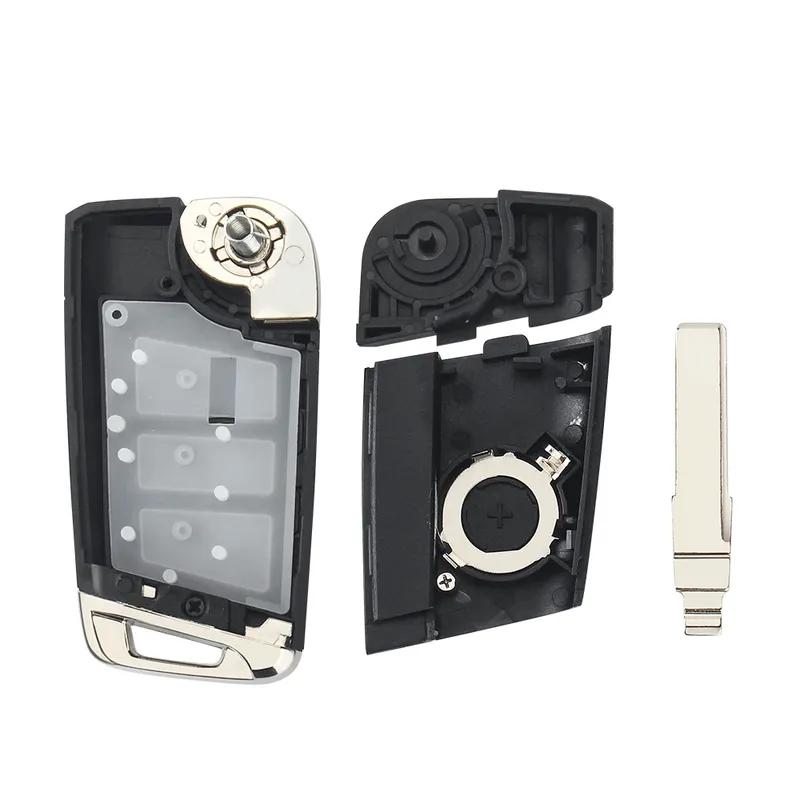KEYYOU For Volkswagen VW Golf 4 5 Jetta Passat CC Tiguan Polo Beetle Skoda Flip Folding Remote Key Shell Fob 3 Buttons Car Key
