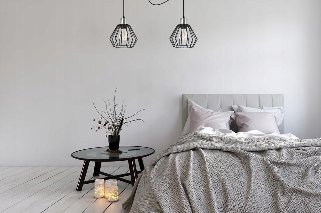 Hanging Lamp, Ceiling Chandelier, Wire Shade, Led