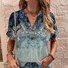 Women's T-Shirt Summer V-Neck T Shirt for Women Daily Fashion Short Sleeve Casual T-Shirt 3d Print Female Clothes