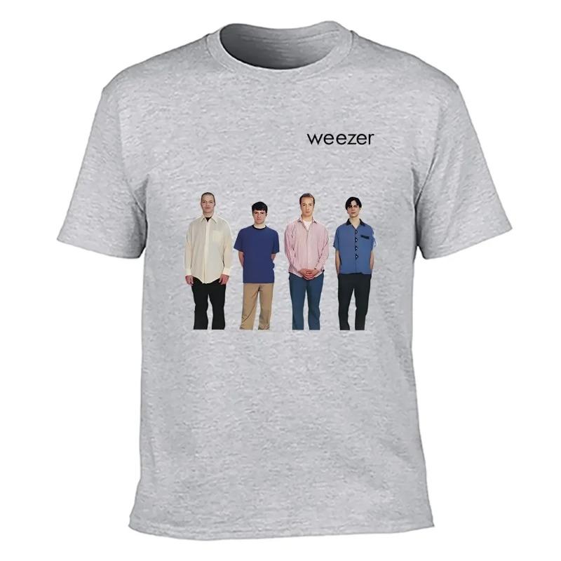 Weezer 1994 Album Nadruk Zespołu Koszulka Męska Letnia Hip-hop Ulica Codzienny Luźny T-shirt Oversize Okrągły Dekolt Krótki Rękaw Top