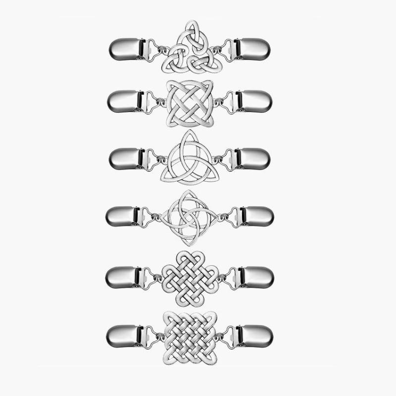 Vintage Double Buckle Sweater Clip - Fashion Hollowed Waist & Scarf Accessory for Women