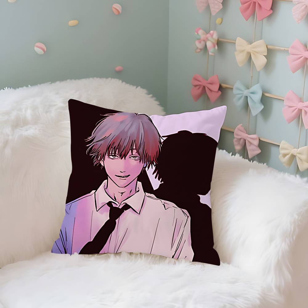 Chainsaw Man I Wanna Feel Some Tits Case Plush Fabric Soft Pillowcase Double Sided Print Cushion Cover Household Gifts
