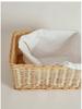 Woven Bamboo Fabric Storage Basket for Snacks and Sundries
