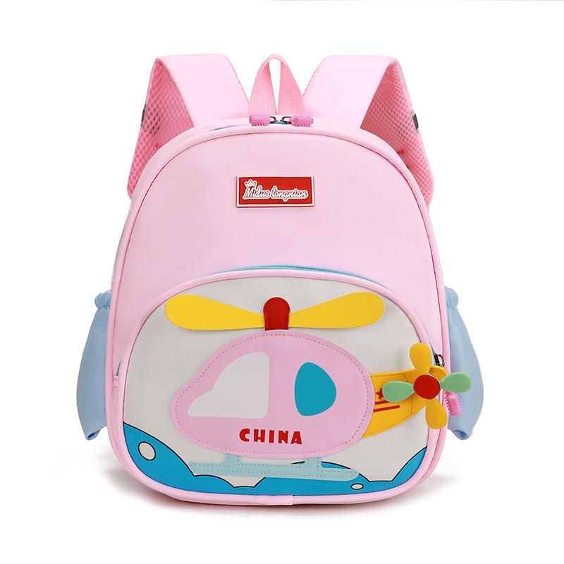Airplane Letter Pattern Cartoon School Backpack With Lightweight Nylon Material